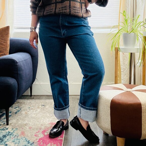 Vintage Denim - Vintage 90s Rustler High Waist Straight Leg Denim Blue Jeans | Size 31 X 30